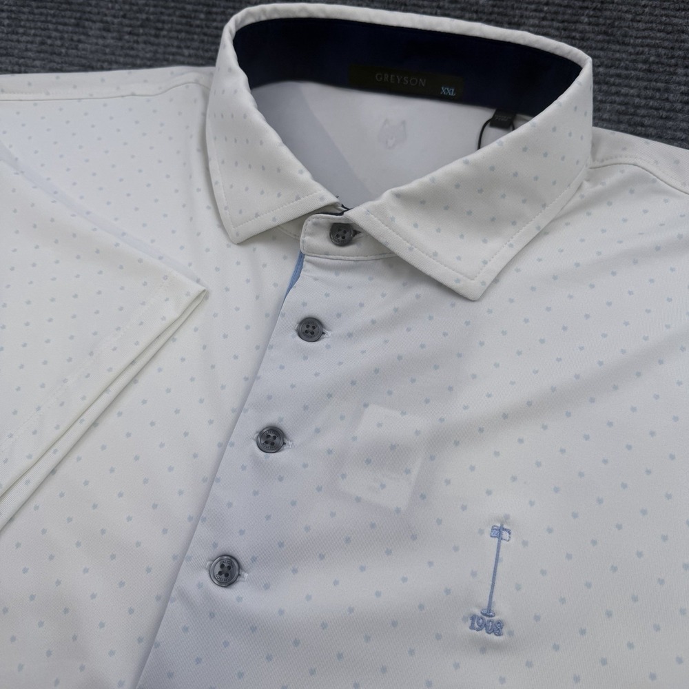 Greyson Wolf All Over Print Polo Shirt Men's Size 2XL Icon Arctic White NWT